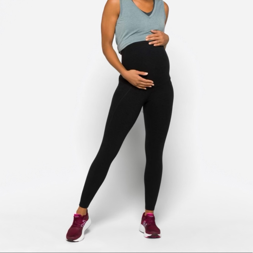 NWT :BEYOND THE BUMP Maternity Out of Pocket High Waisted Midi Legging M | Black
